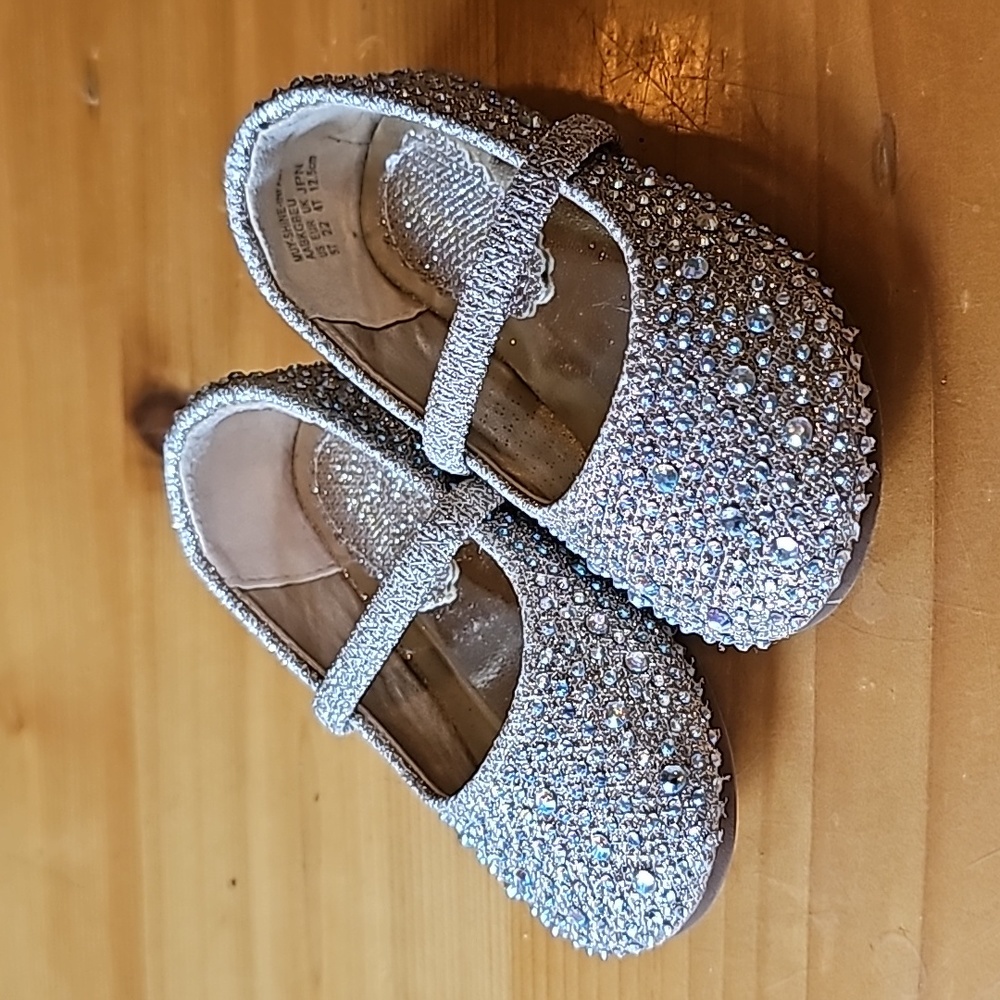 Girls Mary Jane Rhinestone Studded Slip On Ballet Flats Toddler
